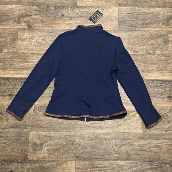 NEW Sail to Sable Must Be Manhattan Jacket Navy Blue Brown Riding Size Small NWT - Picture 5 of 5